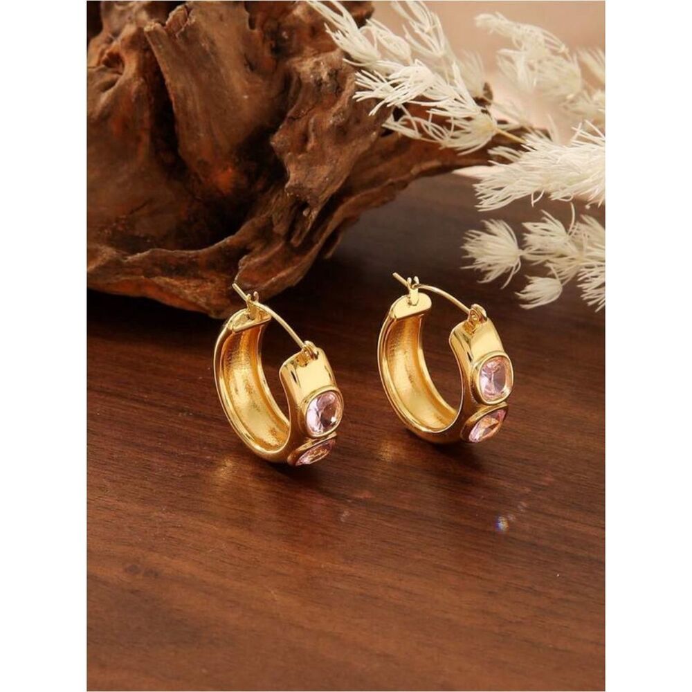 Crystal hoop earrings #2595